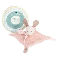 Doudous*Doudou et Compagnie Doudou Botanic Doudou plat en coton BIO 25 cm de Lapin