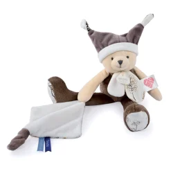 Doudous*Doudou et Compagnie Doudou Ours Mouchoir 3 Histoires 35 cm de Taupe