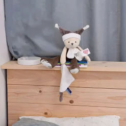 Doudous*Doudou et Compagnie Doudou Ours Mouchoir 3 Histoires 35 cm de Taupe