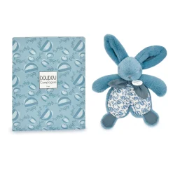 Doudous*Doudou et Compagnie Doudou plat Lapin DOUDOU® 18 cm de Bleu
