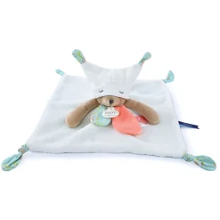 Doudous*Doudou et Compagnie Doudou Plat Ours 3 Histoires 25 cm de Blanc