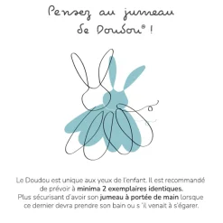 Doudous*Doudou et Compagnie Doudou Plat Ours 3 Histoires 25 cm de Blanc