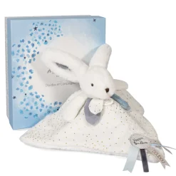 Doudous*Doudou et Compagnie Doudou pompon de Happy Glossy blanc