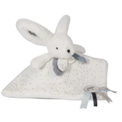 Doudous*Doudou et Compagnie Doudou pompon de Happy Glossy blanc