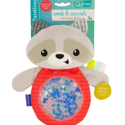 Doudous*Infantino Doudou raton laveur sensoriel de Beige