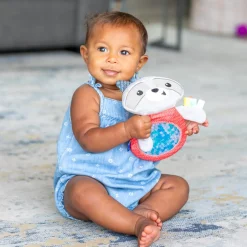 Doudous*Infantino Doudou raton laveur sensoriel de Beige