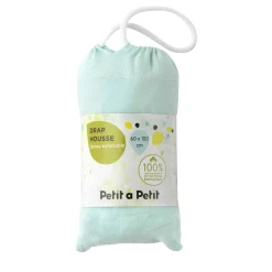 Draps Housses*Petit à petit Drap housse en jersey bio 60 x 120 cm de Vert d'eau
