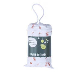 Draps Housses*Petit à petit Drap housse jersey 60 x 120 cm de Imprimé lapin renard