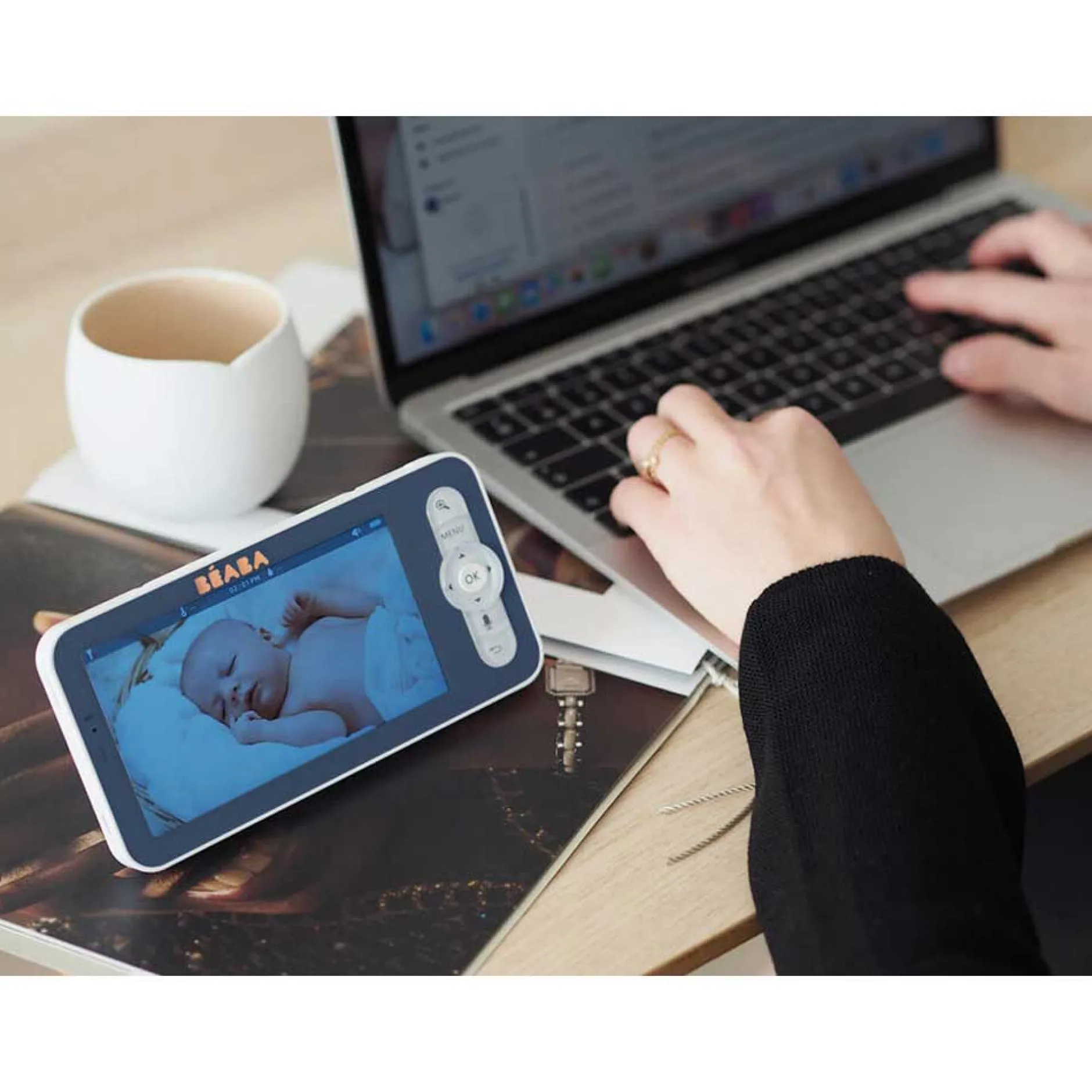 Babyphones*Béaba Ecoute bébé vidéo Zen Premium de Bleu