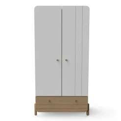 Armoires 2 Portes*CBA Meubles Edaj Armoire 2 portes + 1 Tiroir de Blanc Chêne