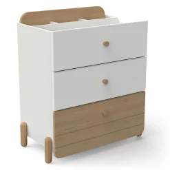 Commodes*CBA Meubles Edaj Commode 3 Tiroirs de Blanc Chêne