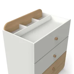 Commodes*CBA Meubles Edaj Commode 3 Tiroirs de Blanc Chêne