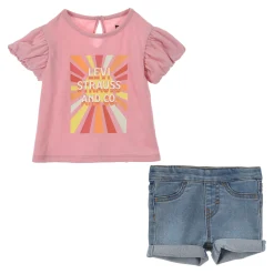 Pantalons, Shorts, Leggings|T-Shirts, Blouses, Chemises*Levi's Kids Ensemble Soleil 9 mois de Rose