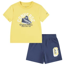 Pantalons, Shorts|T-Shirts, Polos, Chemises*Converse Ensemble t-shirt + short de Jaune / Bleu