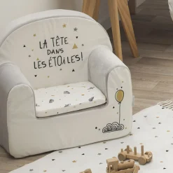 Fauteuils*Little Band Etoiles filantes fauteuil déhoussable et coussin de