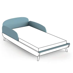 Kits De Transformation*CBA Meubles Firmiana Kit Évolutif pour lit 70 x 140 cm de Bleu Orage