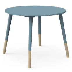 Autres Mobiliers*CBA Meubles Firmiana Set 1 Table + 2 chaises de Bleu Orage / Bois Naturel