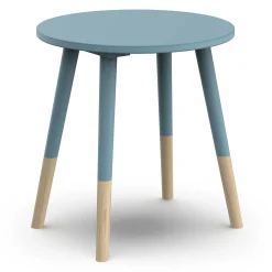 Autres Mobiliers*CBA Meubles Firmiana Tabouret de Bleu Orage / Bois Naturel