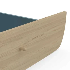 Tiroirs De Lit*CBA Meubles Firmiana Tiroir Lit junior de Bleu Orage / Bois Naturel