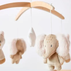 Mobiles*Nattou Flo, Ernest & Oli Mobile Musical Bois de Flo Beige