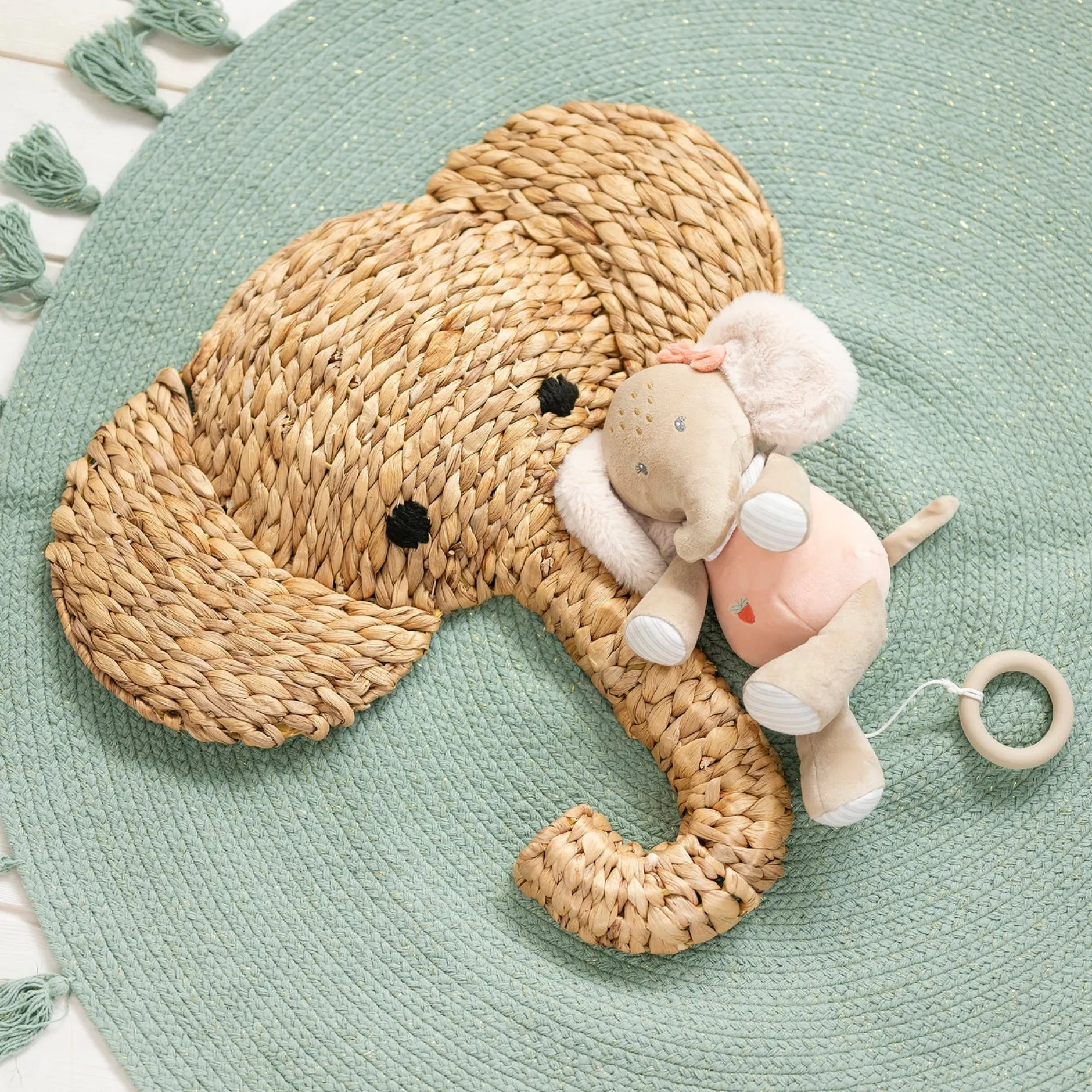 Peluches Musicales*Nattou Flo, Ernest & Oli Peluche Musicale de Éléphant Oli Rose