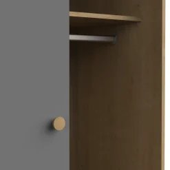 Armoires 1 Porte*CBA Meubles Gabin Armoire 1 porte + 1 tiroir de Chêne hamilton / Gris graphite