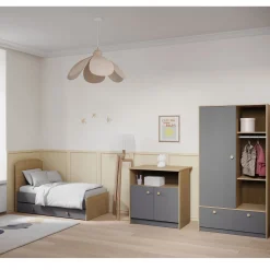 Kits De Transformation*CBA Meubles Gabin kit évolutif lit 70 x 140 cm de Gris graphite
