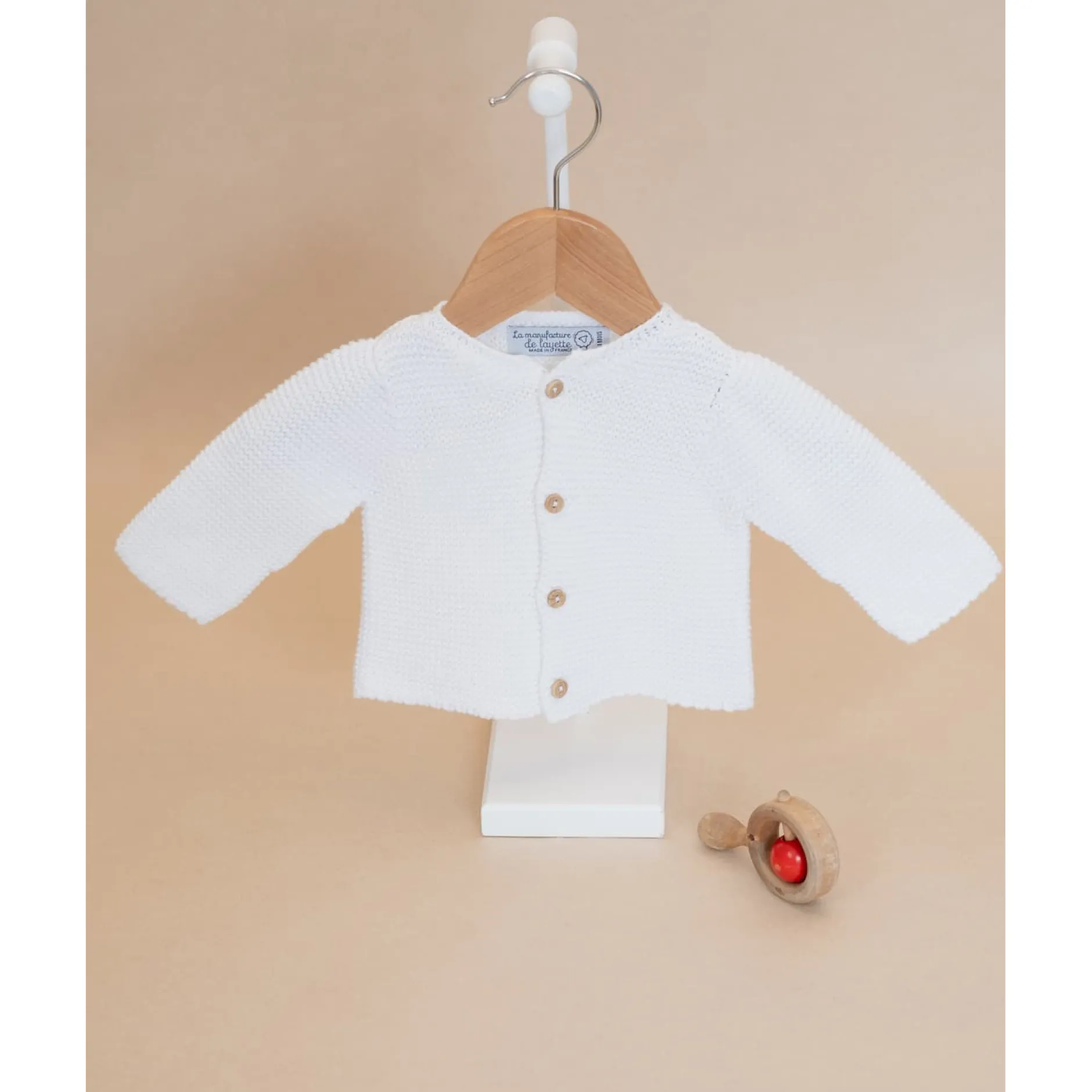 Gilets, Pulls|Gilets, Pulls, Cardigans*La Manufacture de Layette Gilet en coton 1 mois de Blanc
