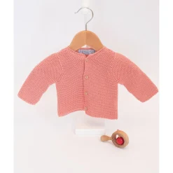 Gilets, Pulls, Cardigans|Gilets, Pulls*La Manufacture de Layette Gilet en coton de Rose