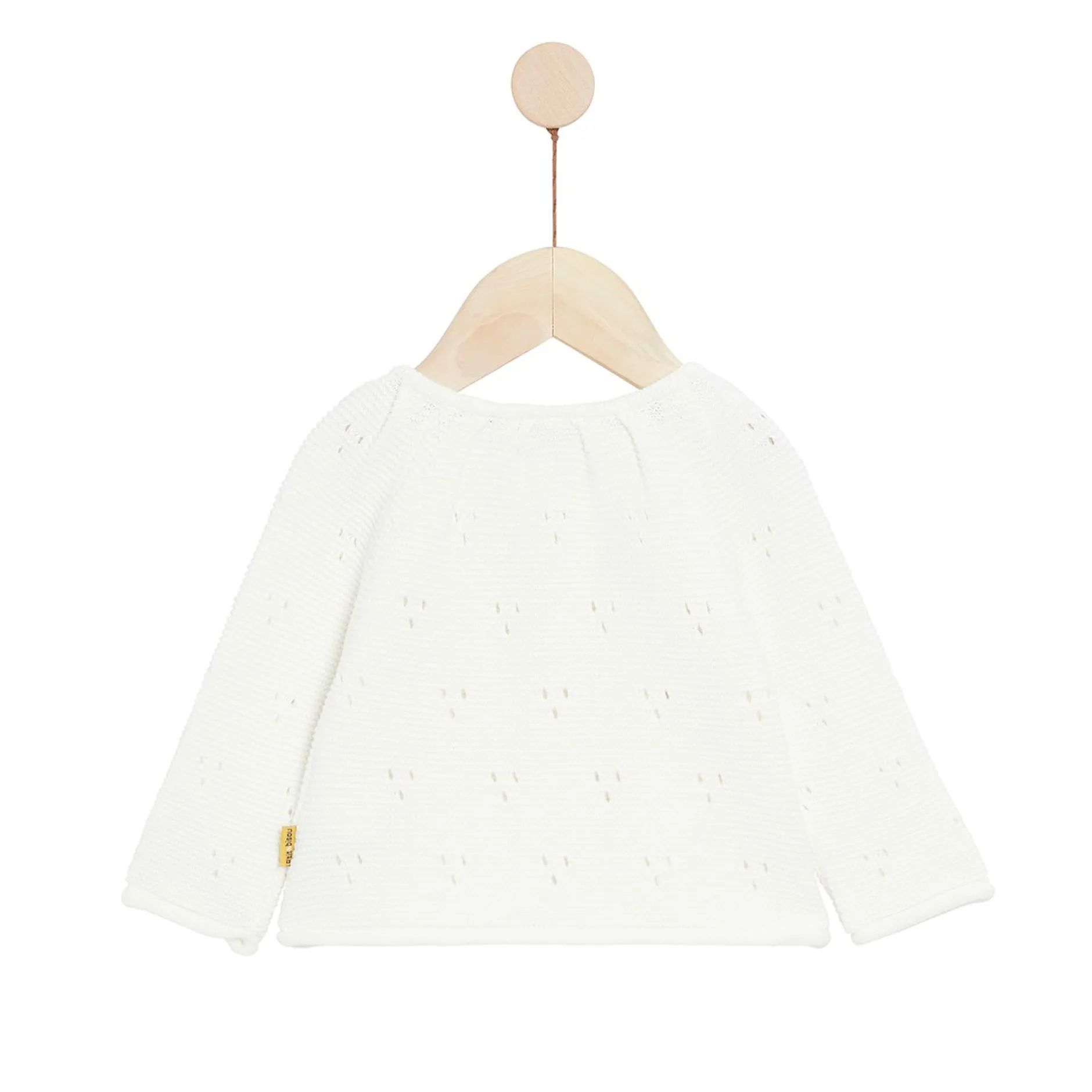 Gilets, Pulls, Cardigans*P'tit bisou Golden Winter Cardigan en tricot 6 mois de Ecru Peluche