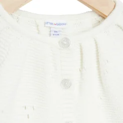Gilets, Pulls, Cardigans*P'tit bisou Golden Winter Cardigan en tricot 6 mois de Ecru Peluche