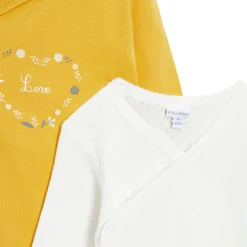Bodies*P'tit bisou Golden Winter Lot de 2 bodies manches longues de Yellow Epice