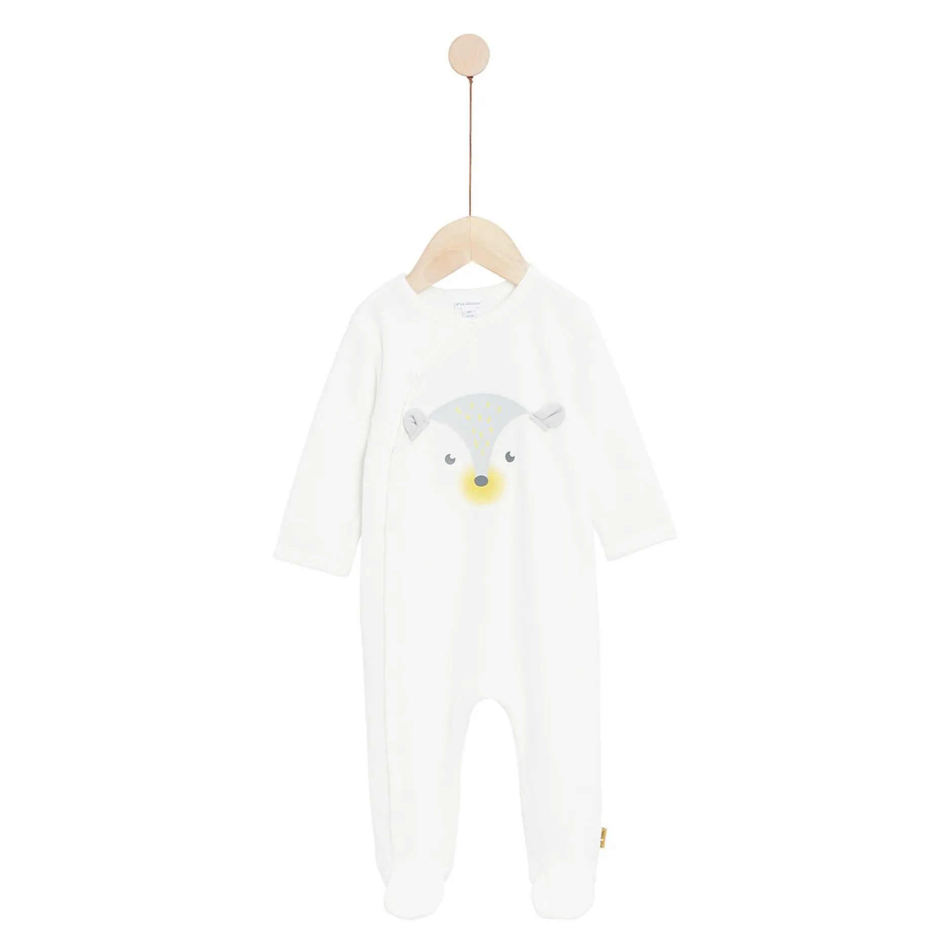 Pyjamas*P'tit bisou Golden Winter Pyjama en velours 12 mois de Ecru Peluche