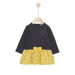 Robes, Jupes*P'tit bisou Golden Winter Robe manches longues bi-matière de Print Clairière