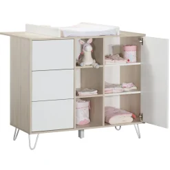 Plans À Langer|Plans*Sauthon Baby's Sweet Home Happy dispositif à langer de Acacia clair/Blanc