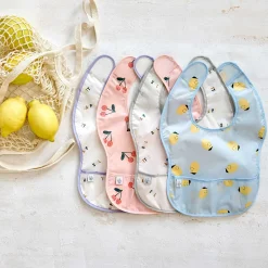 Bavoirs*Lässig Happy Fruits Lot de 2 bavoirs avec poche 6-24 mois de Cerise