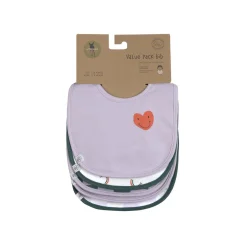 Bavoirs*Lässig Happy Rascals Lot 5 bavoirs éponges de Cœur Violet