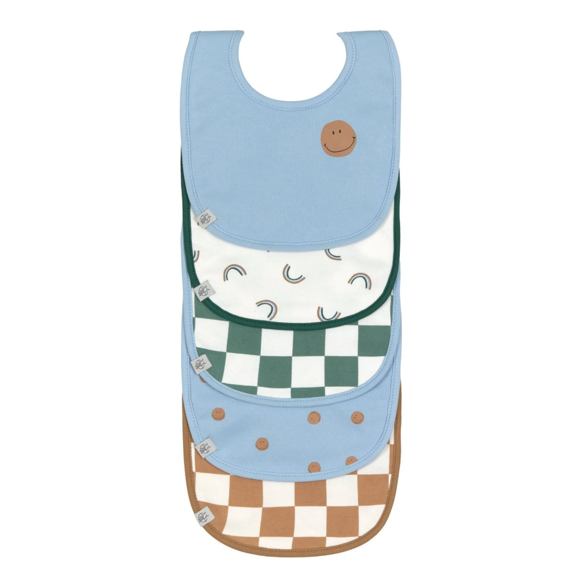 Bavoirs*Lässig Happy Rascals Lot de 5 Bavoirs impérméables de Smile Blue