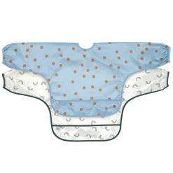 Bavoirs*Lässig Happy Rascals Lot de 2 Bavoirs manches longes avec poche de Smile Bleu