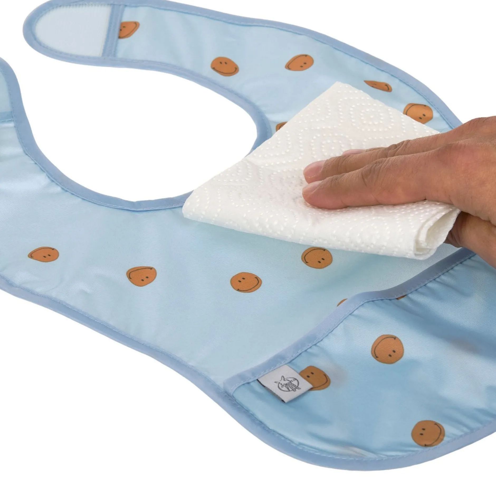 Bavoirs*Lässig Happy Rascals Lot de 2 Bavoirs avec poche de Smile Bleu