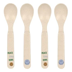 Couverts*Lässig Happy Rascals Lot de 4 cuillères de Bleu
