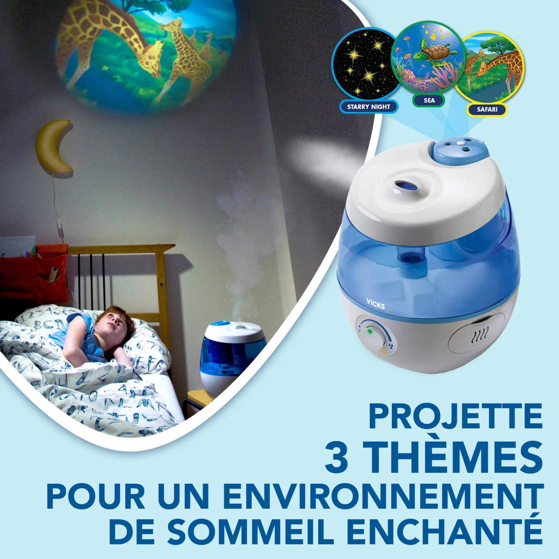 Humidificateurs Et Purificateurs*Vicks Humidificateur Sweet Dreams avec projecteur d’images de Bleu / Blanc