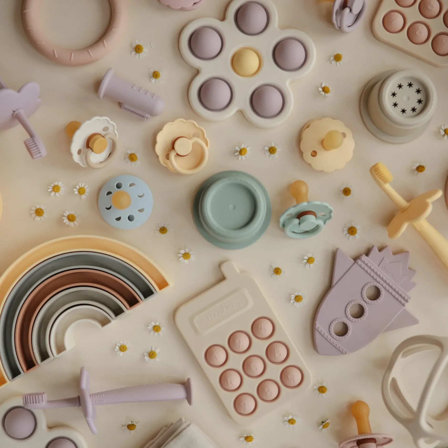 Jouets D'Activités*mushie Jouet Dentition Presse Téléphone de Rose