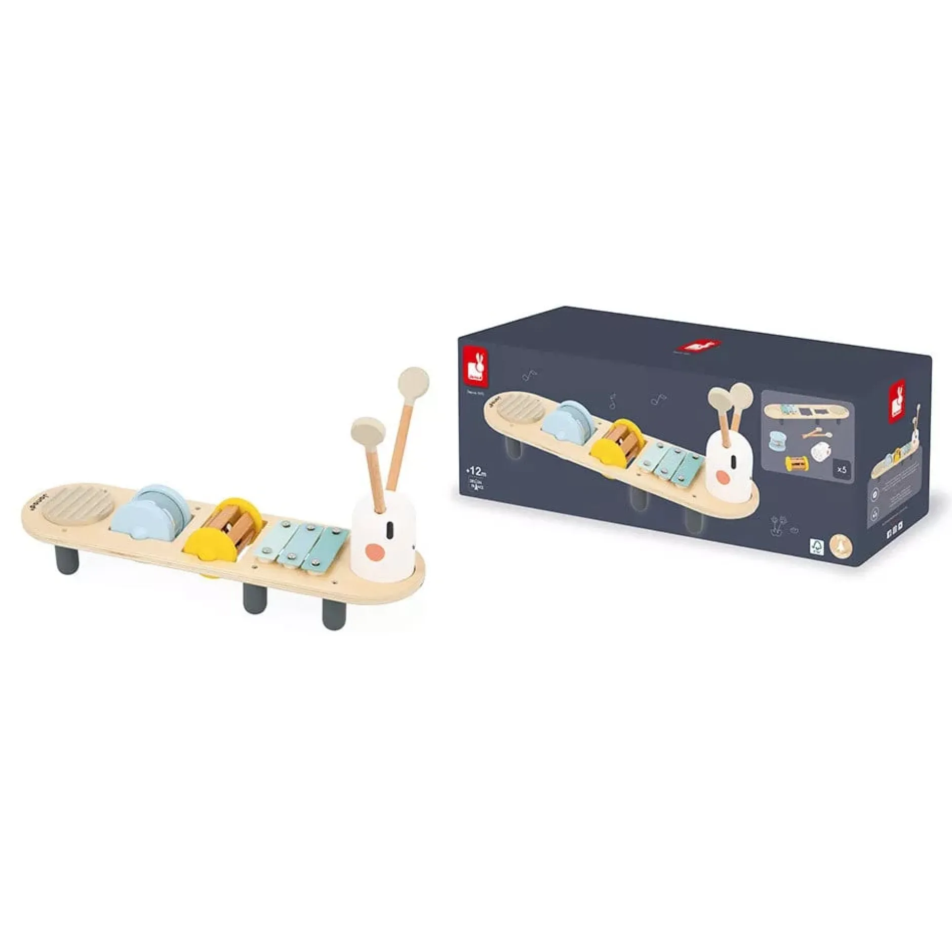 Instruments De Musique*Janod Jouet d'éveil sonore de Chenille Sweet Cocoon