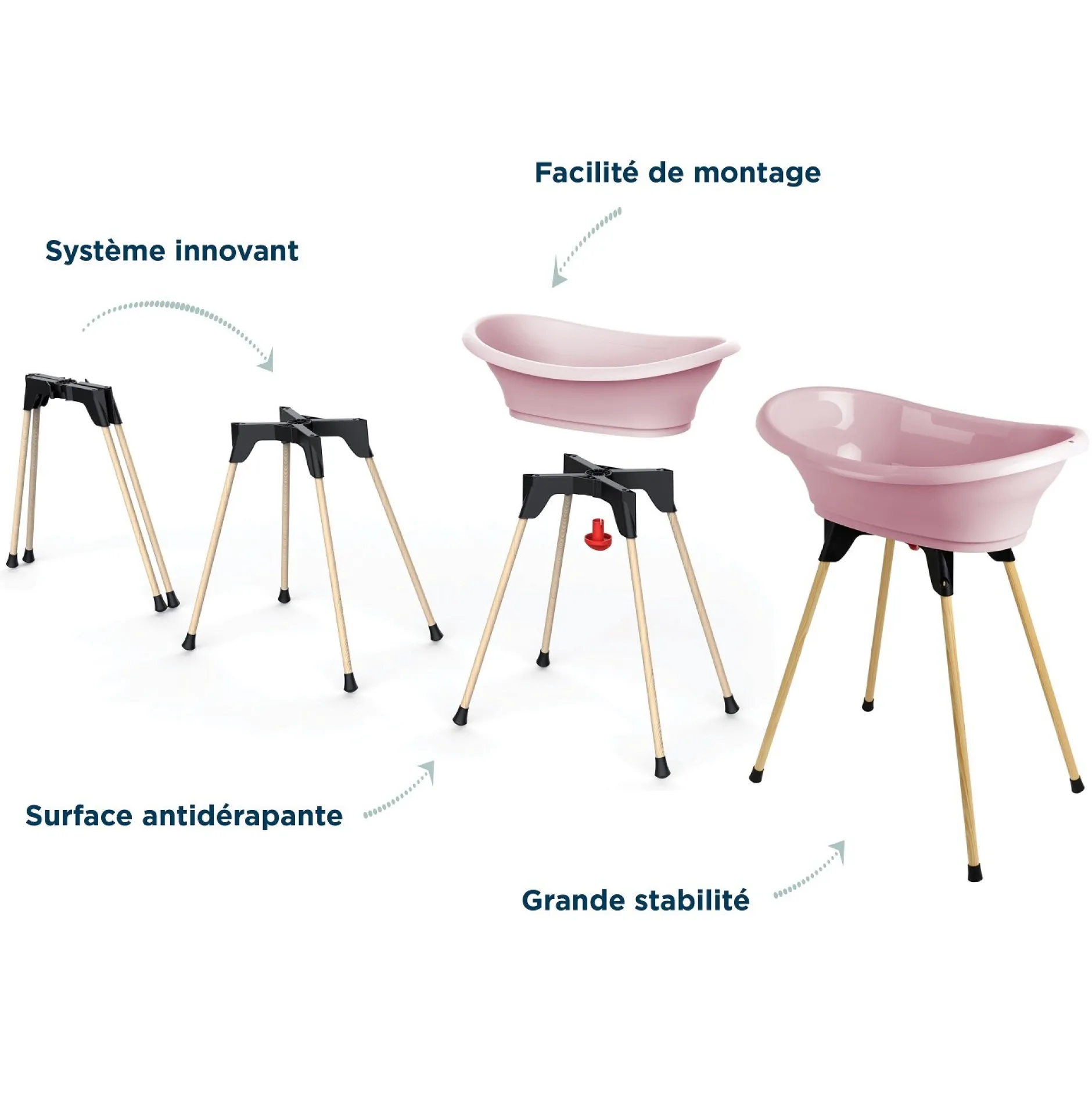 Baignoires*Thermobaby Kit de baignoire Vasco de Rose poudré