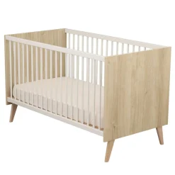 Lits 60X120 Non Évolutifs*Sauthon Baby's Sweet Home Kronos Lit bébé 60 x 120 cm de Chêne strié sépia