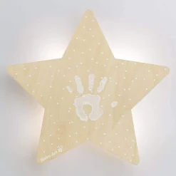 Lampes*Baby Art Lampe Étoile avec empreinte de Bois