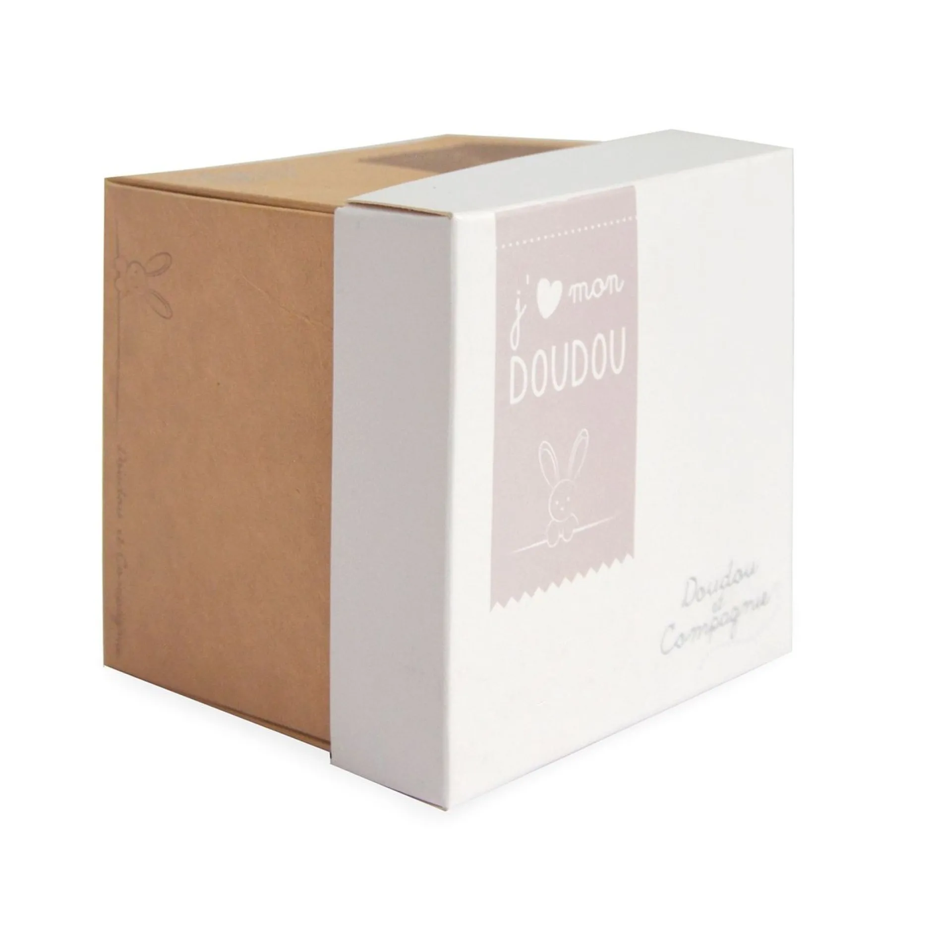 Doudous*Doudou et Compagnie Lapin mouchoir en boîte fleur de Blanc