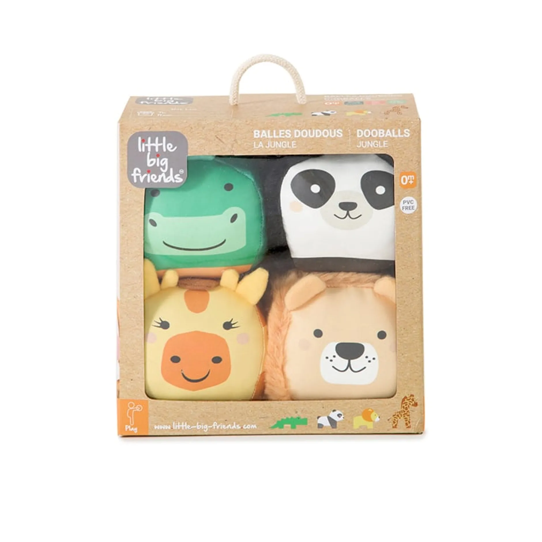 Balles & Ballons|Jouets D'Activités*Little Big Friends Les Dooballs - set de 4 balles doudous de jungle