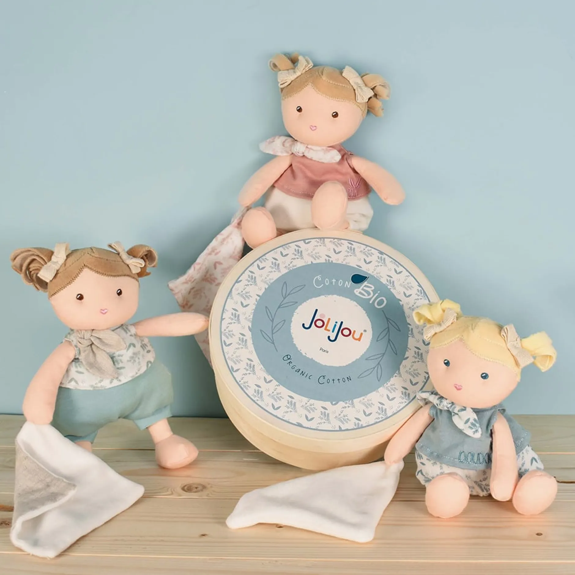 Poupées Et Figurines*Jolijou Les joliflores Poupée de chiffon avec Doudou 22 cm de Bleuette